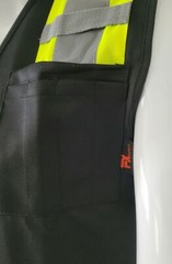 FX Two Tone Black Safety Vest with 4 Front Pocket Small to 2XL