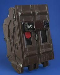 Wadsworth A250NI 50 Amp 2 Pole BIG BODY Plastic Foot Circuit Breaker A250