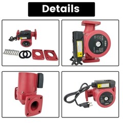 1/6HP 3 Speed Circulating Pump Use w/Outdoor Furnaces,Hot water heat,Solar,115V