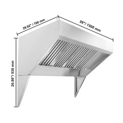 VEVOR 5’FT Commercial Exhaust Hood Food Truck Concession Trailer Hood