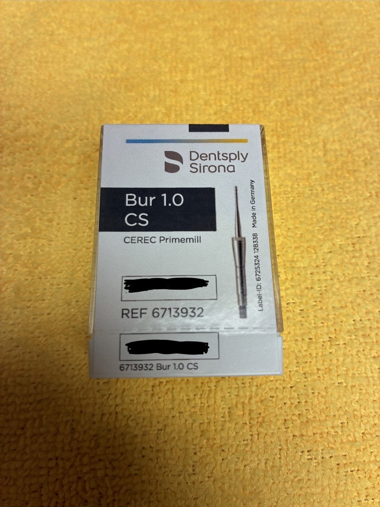 Dentsply Sirona CEREC Primemill Bur 1.0 CS Pack Of 3 NEW-SEALED IN ORIGINAL BOX