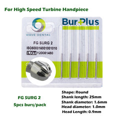 Wave Dental Surgical Burs Round Carbide FG SURG 1 2 4 6 Long 25mm High Speed Bur