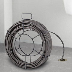 Drain Cleaning Cable 100 Ft. X 3/8 In., Solid Core Steel Sewer Cable, 4 Cutter f