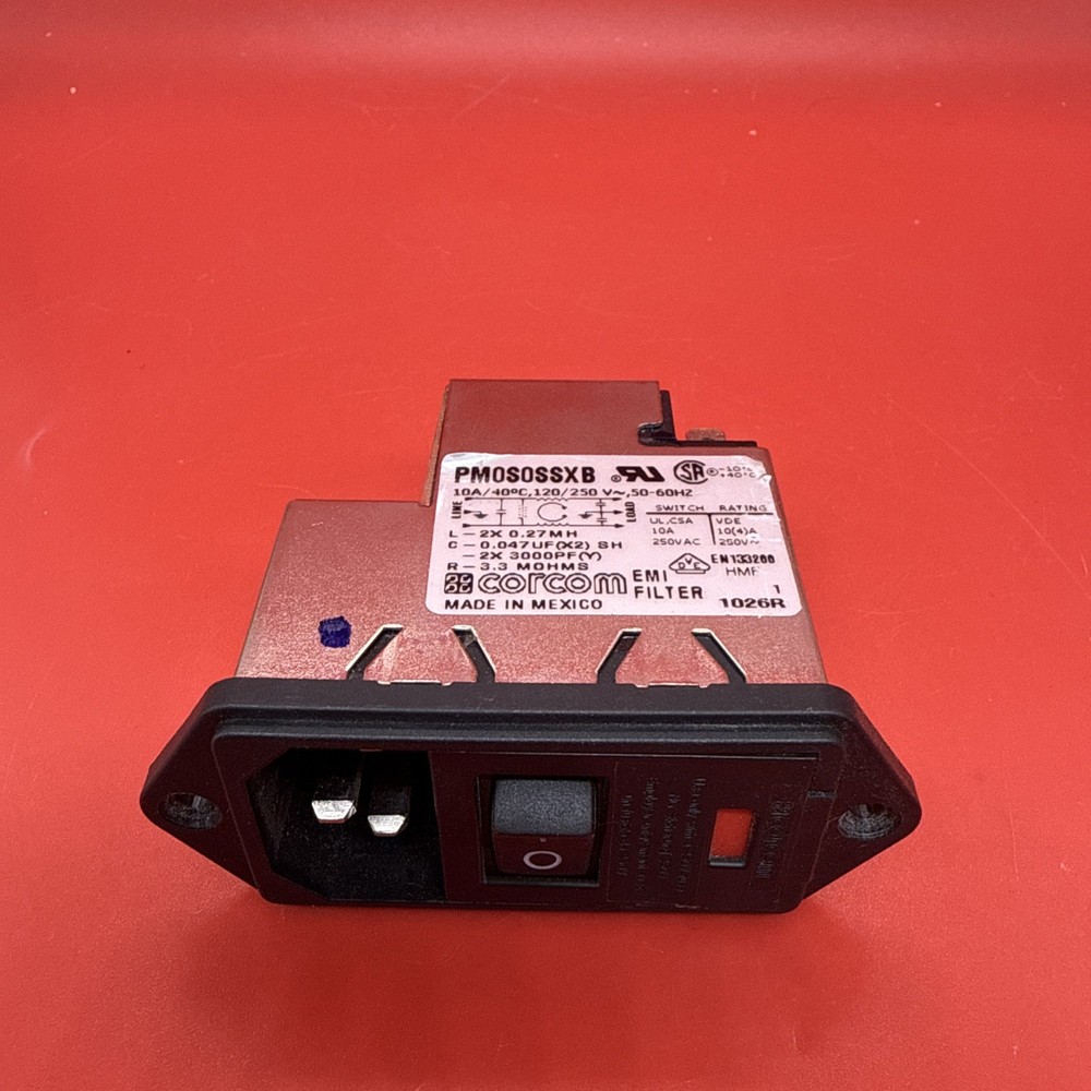 CORCOM PM0S0SSXB AC Power Entry Module 10A 250v Fuse Verticle Mount
