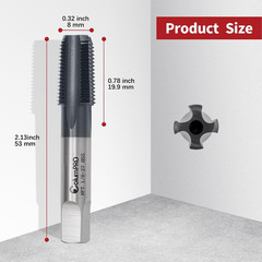 1/8”-27 NPT Pipe Tap, High-Speed Steel Thread Tap with AD+ Coating, Heavy-Duty T
