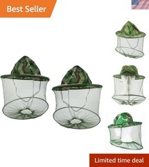 2-Pack Lightweight Camouflage Beekeeping Hats with Netting for All Seasons