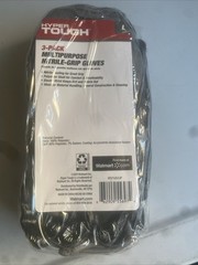 Tough Multipurpose Nitrile gloves 1 pack = 3 pair , Large, Black