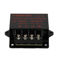 DC 12V/24V to DC 5V 5A 25W Converter Step Down Voltage Reducer Buck Converter
