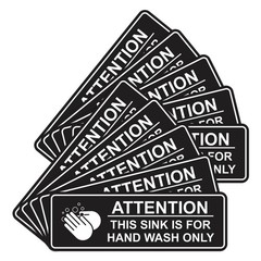 Hand Wash Only Sink Sign – Large 10 Pack, Durable Black Warning Labels