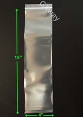 4″ x 15″ Heavy Duty 6 MIL Resealable Zip Top Lock 4×15 FDA Clear Plastic Bags