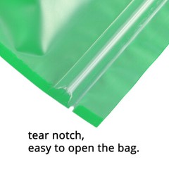 5x7in Matte Clear Front Green Back Mylar Reclosable Stand Up Pouches w/ Machine