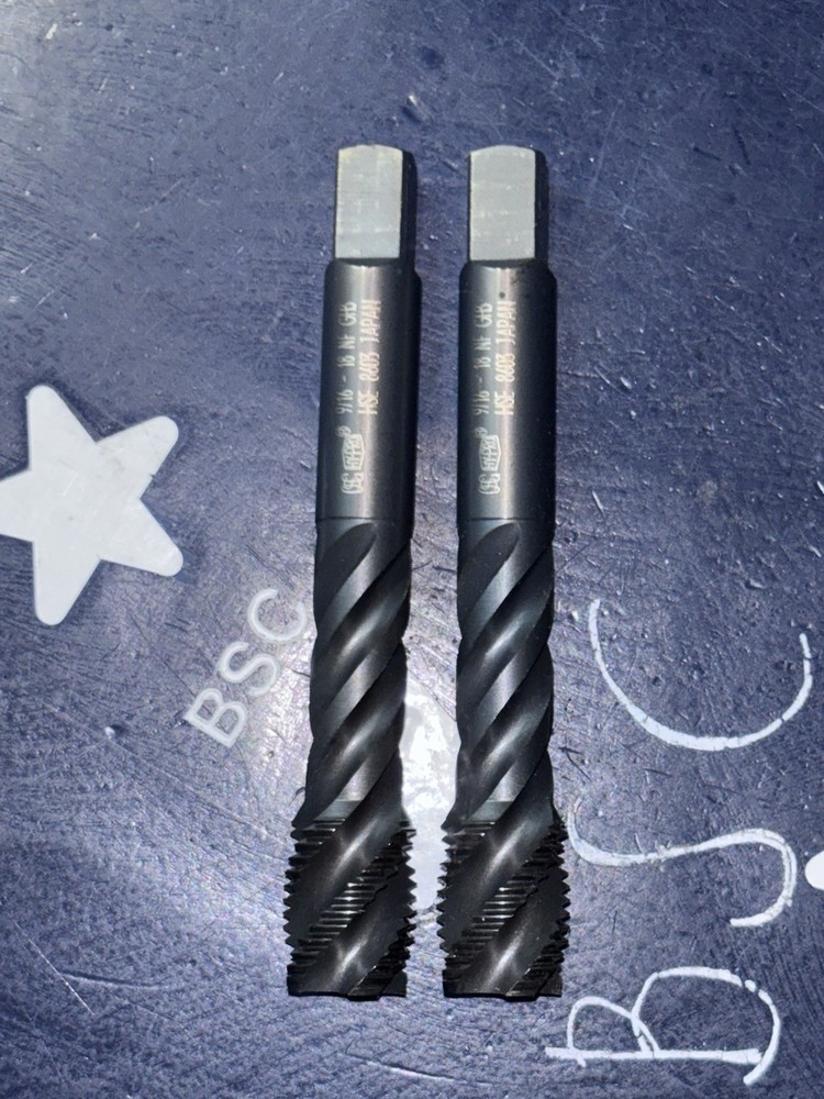 (2) OSG 9/16-18 PLUG TAP SPFL SPIRAL FLUTE HY-PRO 4FL NF GH3 HSE TWO TAPS