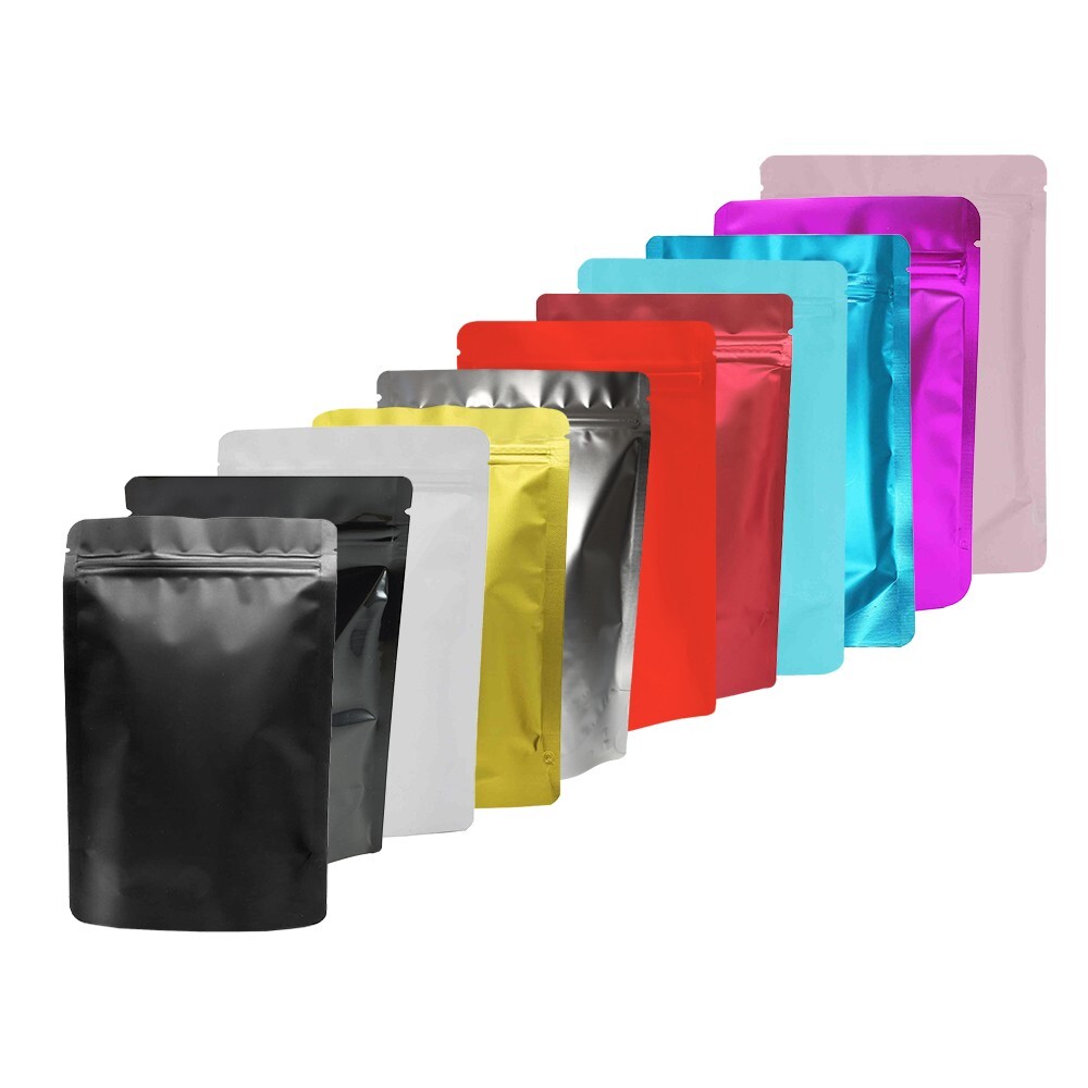 4CustomPrint 100 Matte Odor-Proof Foil Mylar Zip Seal Lock Stand Up Gummies Bags