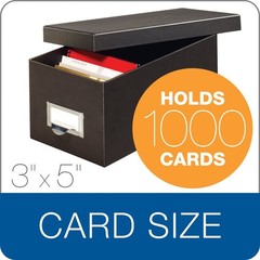 1 PCS Pendaflex Fiberboard Index Card Storage Box 3×5 Inch Solid Black 3X5BLA
