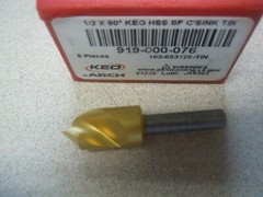 1/2″ 90 DEGREE SINGLE FLUTE COUNTERSINK HIGH SPEED STEEL KEO 53129 USA