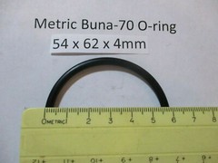 54mm ID x 62mm OD x 4mm thick O-ring. Buna-70. Quan 1.