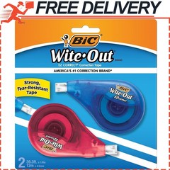 BIC Wite-Out Brand EZ Correct Correction Tape Fix Mistakes Fast, White, 2-Count