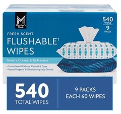 🧻 Member’s Mark Flushable Wipes Fresh Scent 540 Count Soft & Gentle Pack 🧻
