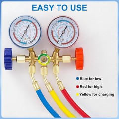 3 Pieces AC Manifold Gauge Hose Kit, Refrigerant Charging Hoses 1/4 SAE, 5FT …