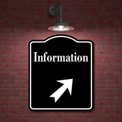 Information 45 Degree Up Right Arrow BLACK Aluminum Composite Sign