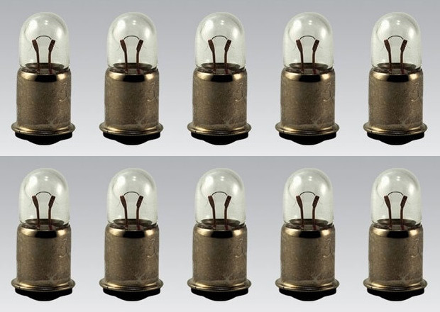 Box of 10 #251 Bulbs 2.47V 0.3A 0.74W Midget Flange