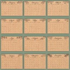 mudrit Desk Calendar 2026, 12 Months Large runs from Large, Brown