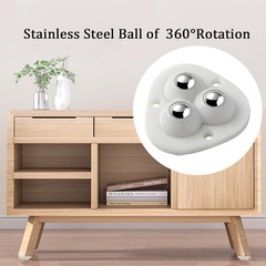 20 pcs Mini Swivel Caster Wheels Self Adhesive Stainless Steel Rolles