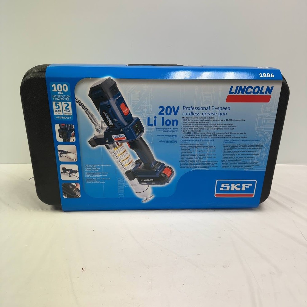 Lincoln 1886 PowerLuber 2-Speed Cordless Grease Gun Kit 20V Lithium Ion 1 Batter
