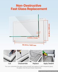 VEVOR 60×36 in Concession Window Aluminum Alloy Service Window for Food Truck