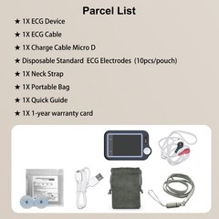 ECG EKG Monitor Heart Monitor with free AI ECG Analysis 30s/60s/5min Recording