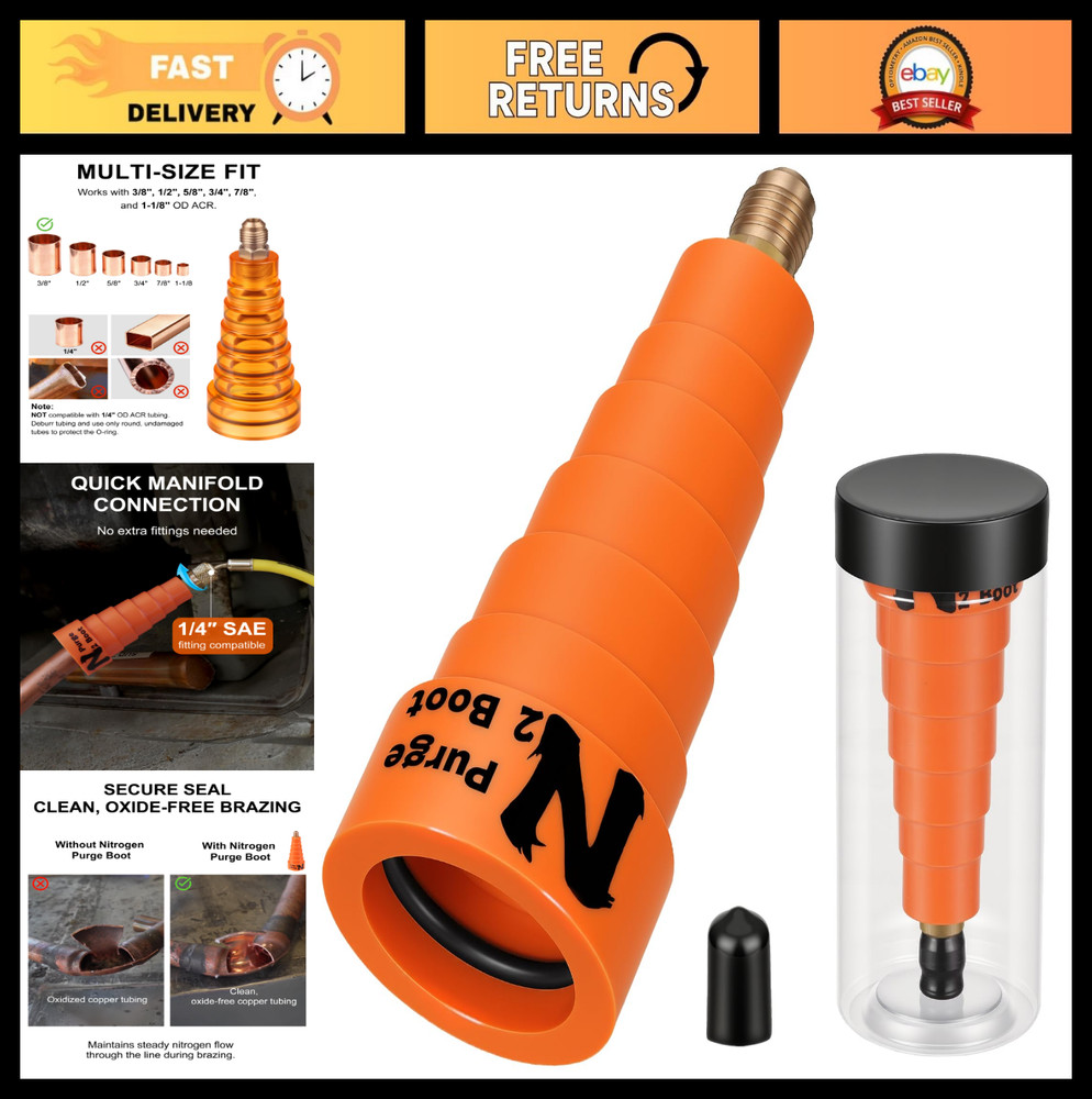 Hands-Free Nitrogen Purge Tool for HVAC Brazing – Low-Pressure O-Ring Seal, 1/4″