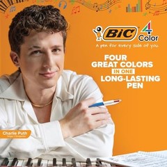 BIC 4-Color Mini Ballpoint Pen, Medium Point (1.0mm), Assorted Inks, 2-Count