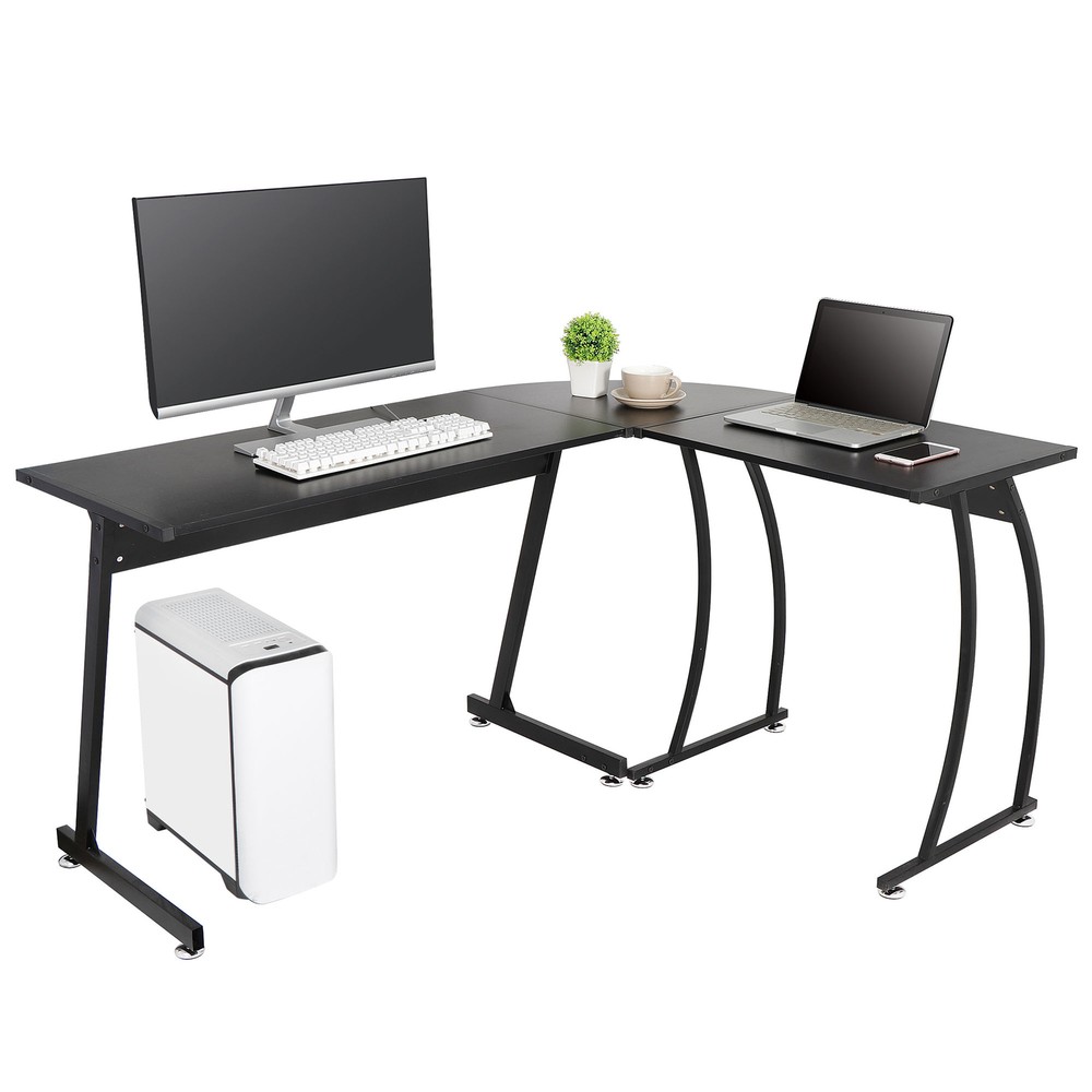 L Shaped Desk Corner Computer Gaming Laptop Table Workstation Office Desk 58″