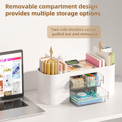 Desk Organizer Pen Holder for Desk with 3 Drawers, Multi-Functional Pencil Holde