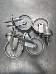 (4pc) 4 Inch Steel Wheel Swivel 1/2″-13 Threaded Stem Caster (new)