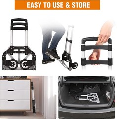 176lbs Folding Hand Truck Dolly Cart Wheeled Luggage Moving Trucks + Bungee Cord