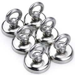 Neodymium Fishing Magnets 6 Pack, 100 lbs(45KG) Pulling Force Rare Earth Magnet