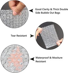 200Pack Bubble Out Bags Pouches 4″x 6″ Bubble Pouches Cushioning Packaging Ba…