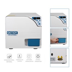 18L Class N Dental Autoclave Medical Steam Sterilizer Drying Function Wooden Box