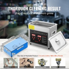 VEVOR 3L Ultrasonic Cleaner with Timer Heating Machine Digital Sonic Cleaner