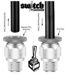 SMC Straight Cartridge Fitting 1/4 Accuair VU4, Air Lift 3S, 3P, 3H Replacement