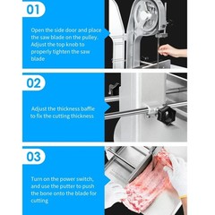 1500W Commercial Bone Cutting Machine Frozen Meat Cutter Saw Electric Bandsaw