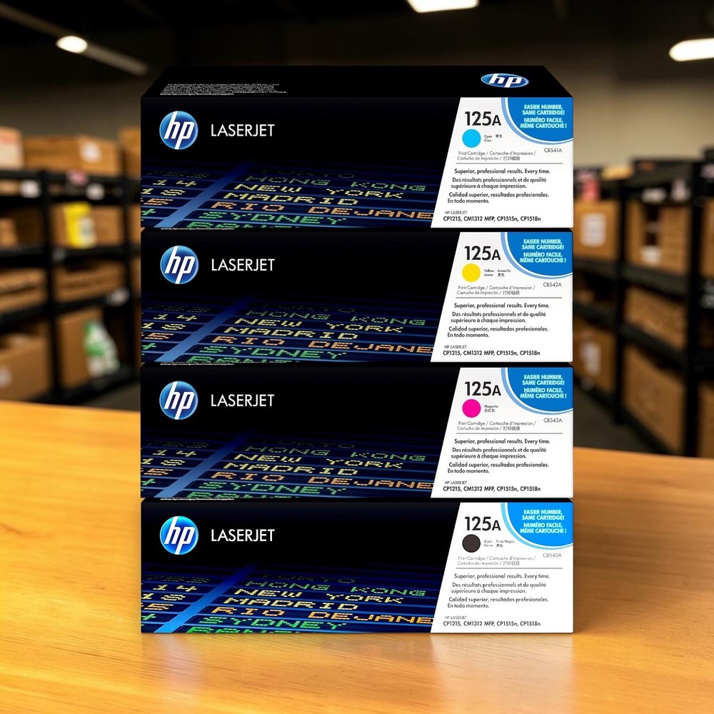 Genuine HP 125A Toner Set OEM 4 Pack CMYK CB540A CB541A CB542A CB543A New Sealed