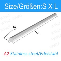 Solid Metal Hexagonal Bar Rod A2 304 Stainless Steel 4mm-26mm Metal Engineering
