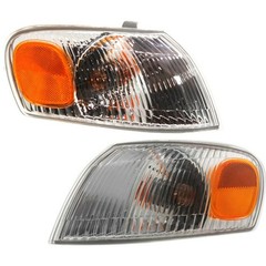 2pc Clear/Amber Corner Light Lens w/Bulb/Socket for Toyota Corolla