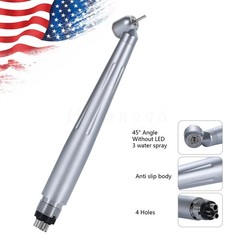 Dental 45 Degree Surgical High Speed Handpiece Push Button Spray 4 Holes