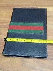 Authentic Vintage GUCCI Black Leather Notebook Address Book PLEASE READ DESCRIPT