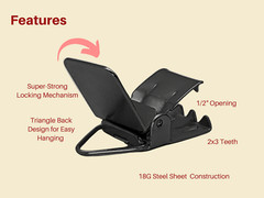 Triangle Back Hanging Clips Black Pack of 10 WISELINKERS