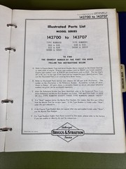 lot of 40 + vintage Briggs & Stratton Illustrated Parts List Manuals & Binder