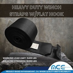 Heavy Duty 4″ x 30′ Winch Strap w/ Flat Hook Flatbed Truck Trailer Farm Tie Down
